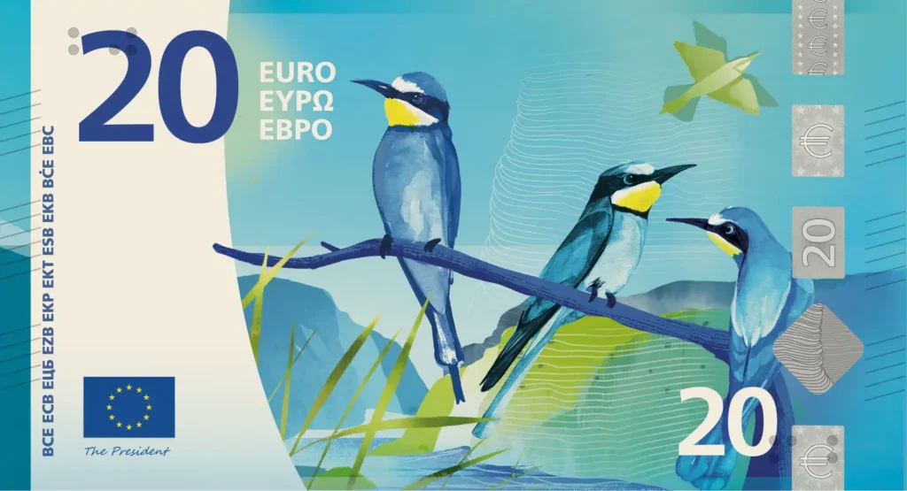 Billete de 20 euros de una de las propuestas a votación